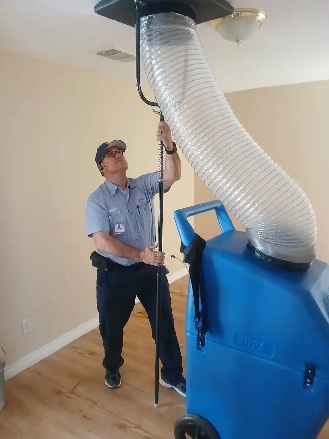 Mini Split Installation technician using HEPA equipment in North Fair Oaks